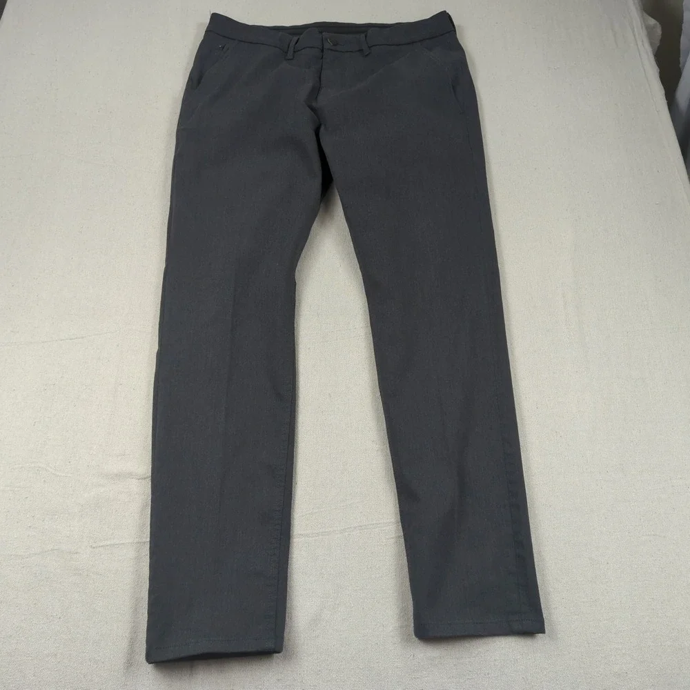 Du/er Pants Mens 38x32 Gray Smart Stretch Slim Trouser